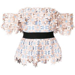 Self Portrait 3D floral top in pink